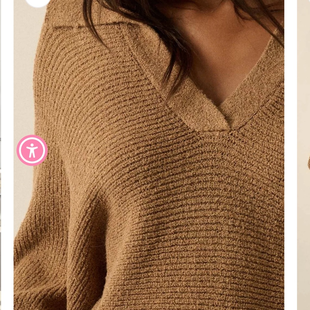 Brown Ribbed knit sweater - Picture 2 of 4